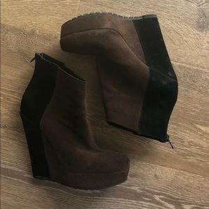 Kelsi Dagger suede platform wedge booties